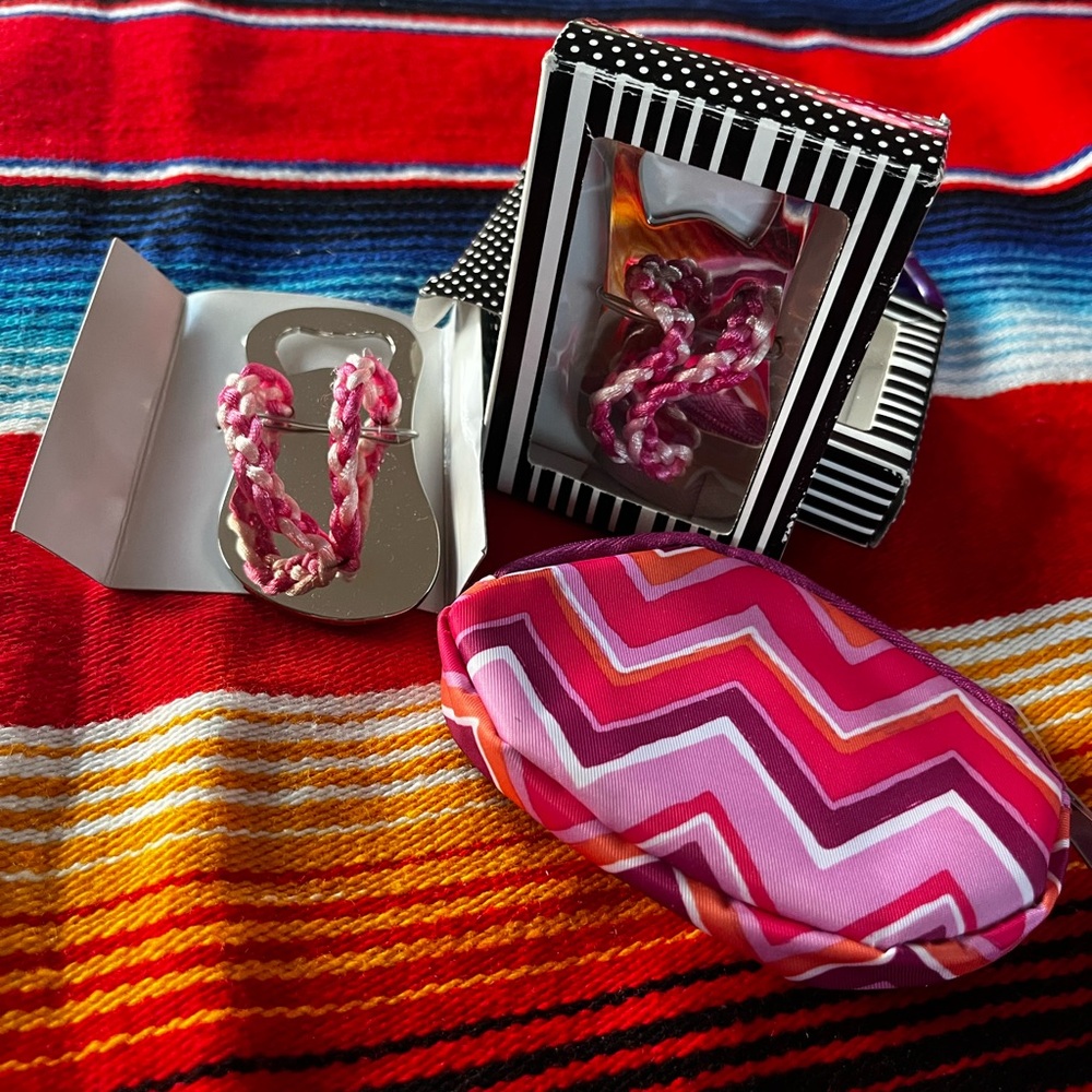 2 Metal Flip Flop Beach Theme Bottle Opener and Coin Purse - NWT